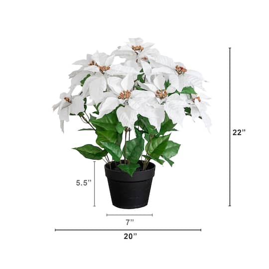 Nearly Natural 22" Artificial Potted Poinsettia Plant